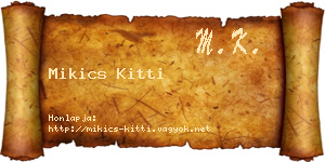 Mikics Kitti névjegykártya